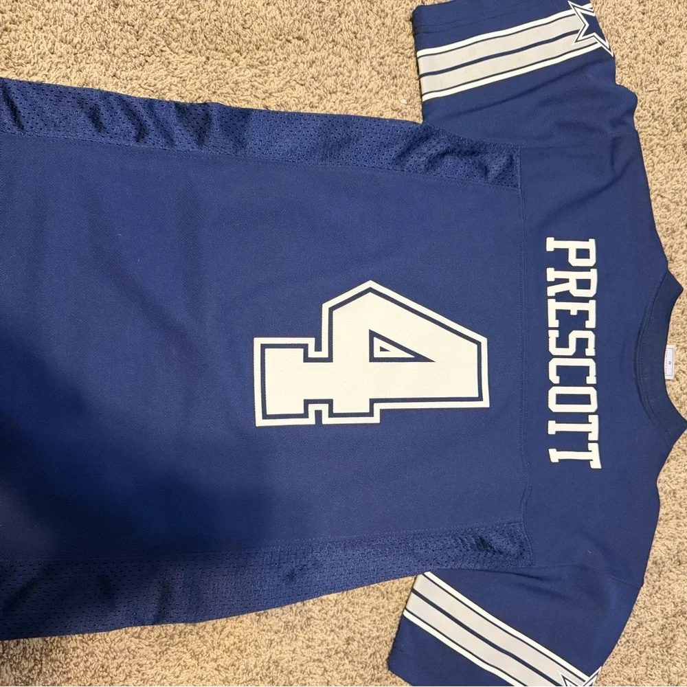 Kids Navy 'Prescott' 4 Football Jersey - Team Style Youth Shirt